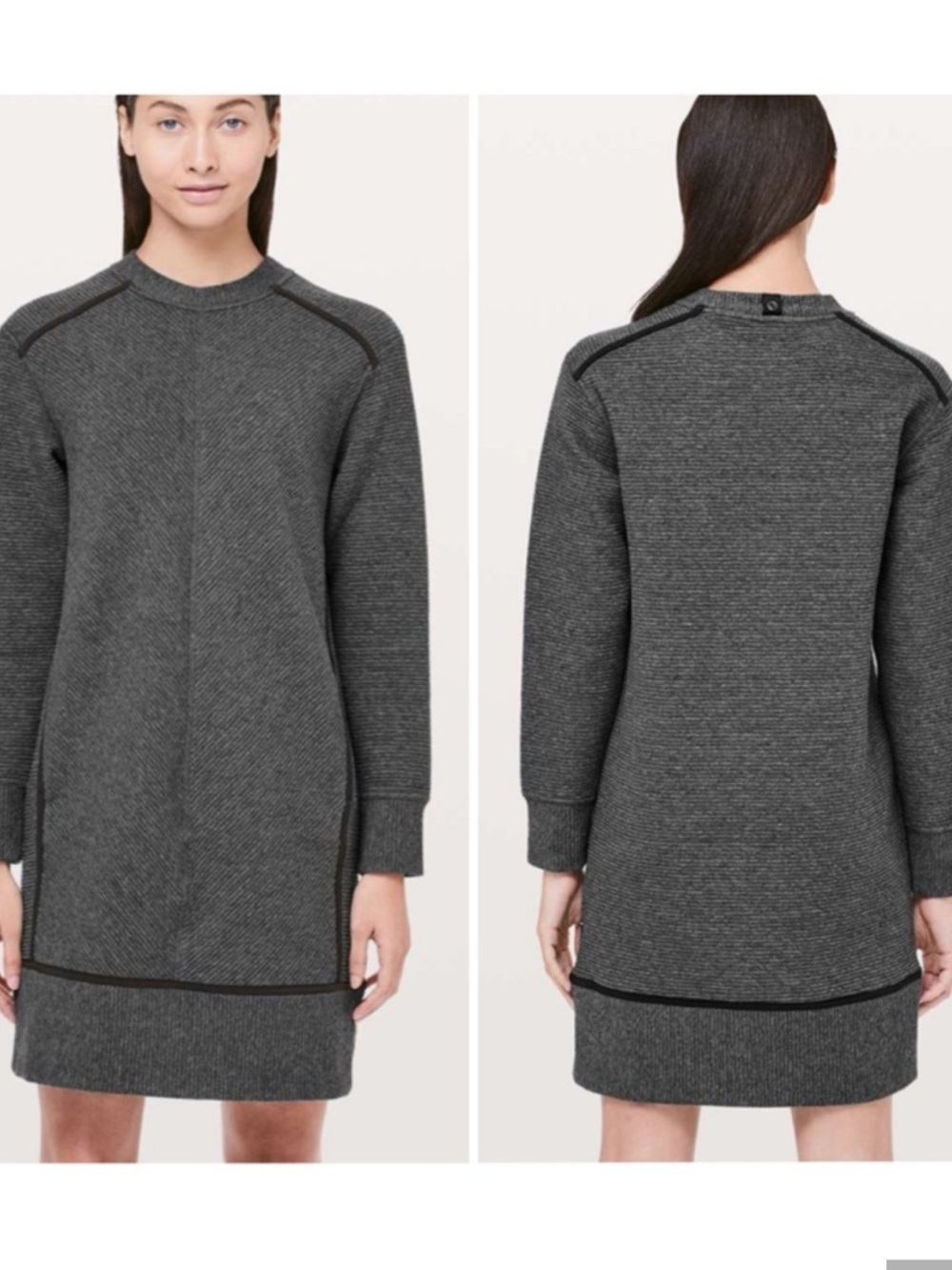 Lululemon Gray Textured Gray Sweatshirt Dress